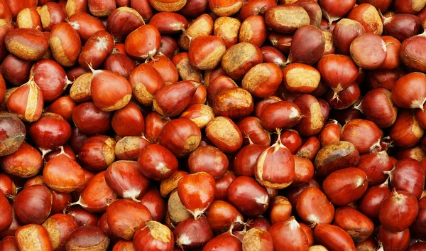 Pile of Brown Chestnuts — Stock Photo, Image