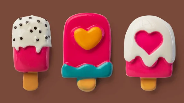 Definir sorvete saboroso colorido — Fotografia de Stock