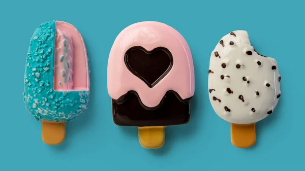 Set colorful tasty ice cream — Stock Photo, Image