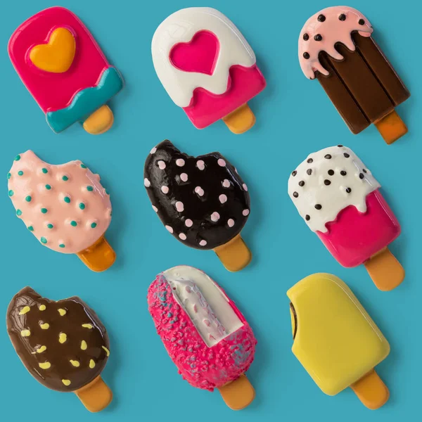 Set colorful tasty ice cream — Stock Photo, Image