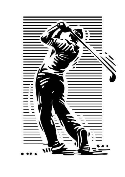 Giocatore di golf, silhouette vettoriale astratta — Vettoriale Stock