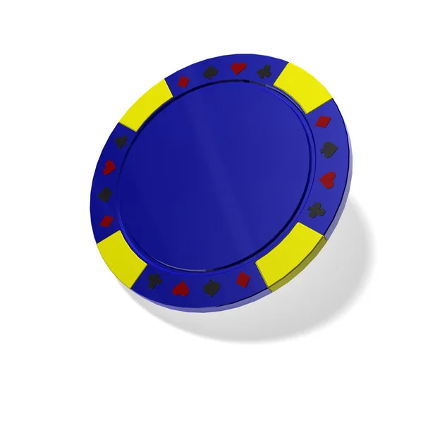 Blå poker chip — Stockfoto