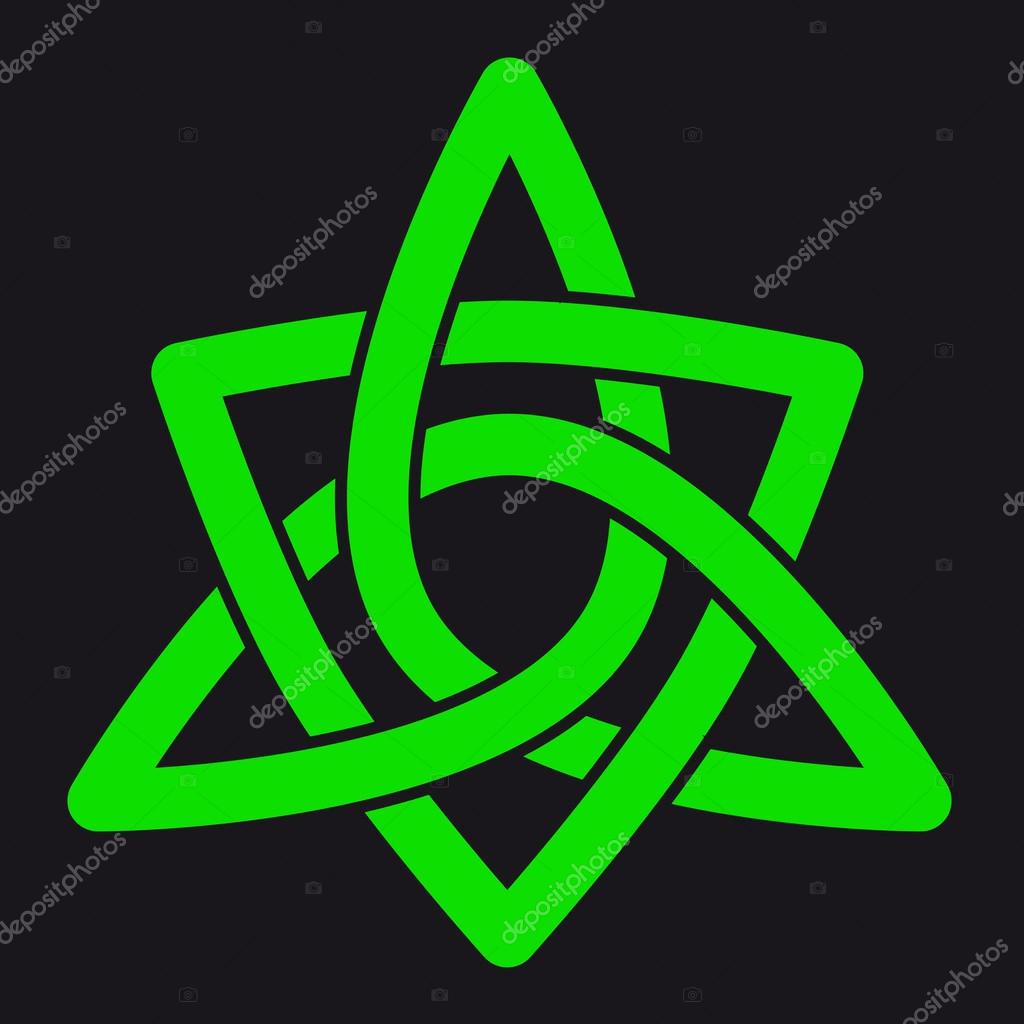Green celtic pattern with black outline