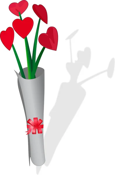 Bouquet de coeur — Image vectorielle