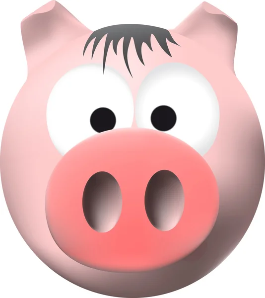 Cerdo rosa divertido — Vector de stock