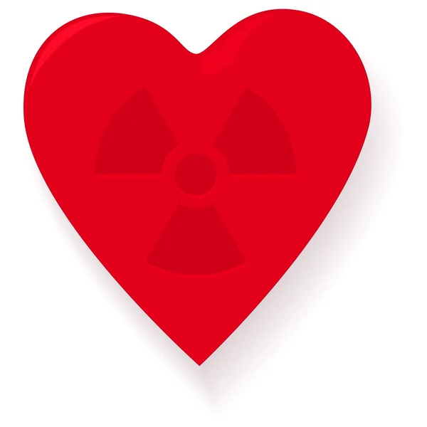 Radioactive heart — Stock Vector