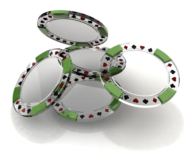 Glass poker chips — Stock Photo, Image