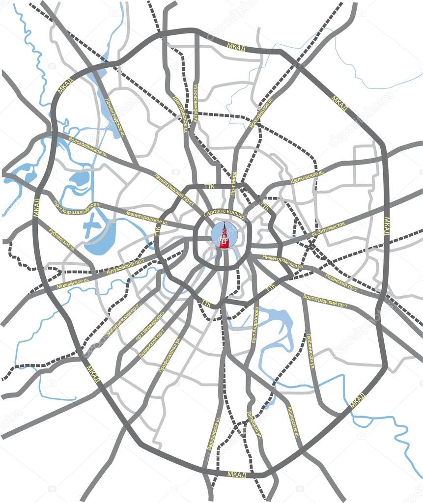 Moscow roads map