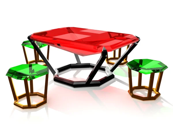 Table à bijoux et tabourets — Photo