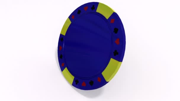 Poker chip draaien — Stockvideo