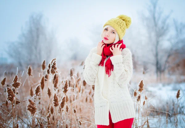 Winter vrouw portret — Stockfoto