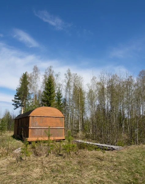 Casa remolque en el bosque — Foto de Stock