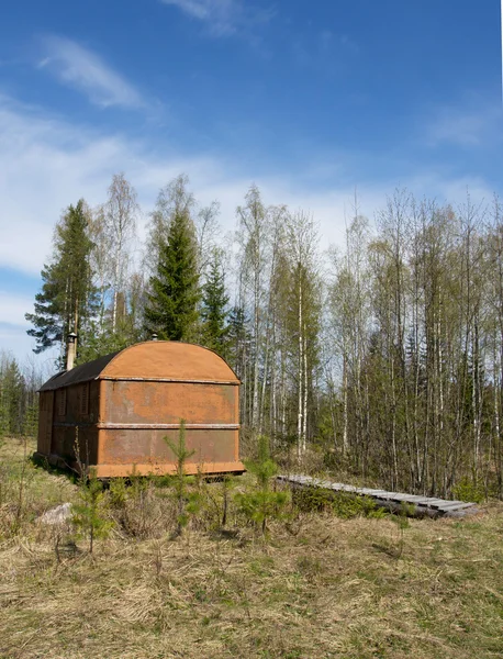 Casa remolque en el bosque — Foto de Stock
