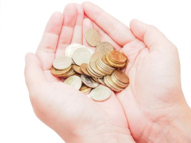 Beyaz arkaplanda paralar