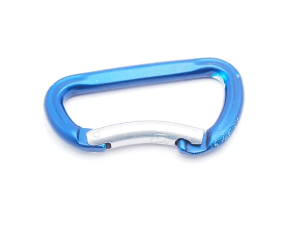 Beyaz zemin üzerine tırmanma carabiner — Stok fotoğraf