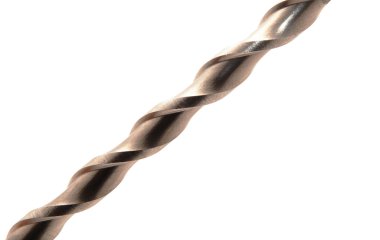 Beyaz arkaplanda metal matkap