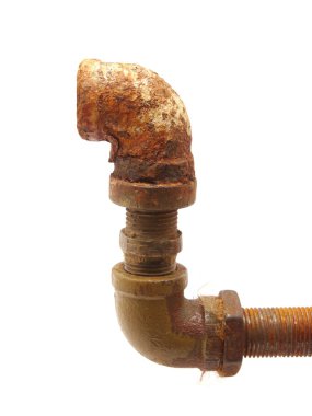 Old a pipe on a white background