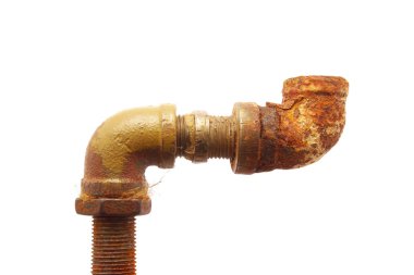 Old a pipe on a white background