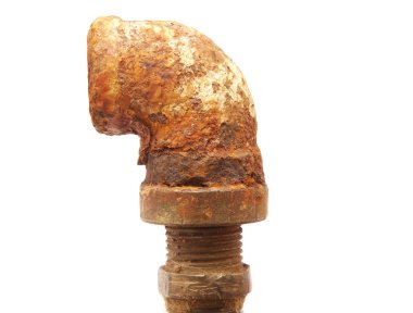 Old a pipe on a white background