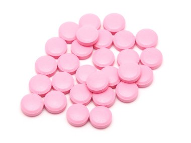 beyaz zemin üzerinde pembe tabletleri