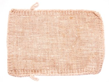 beyaz zemin üzerine çuval bezi