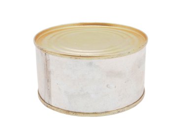 beyaz arkaplanda teneke kutu