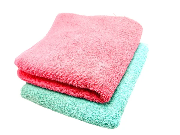 Ręczniki kolor na białym tle — Zdjęcie stockowe