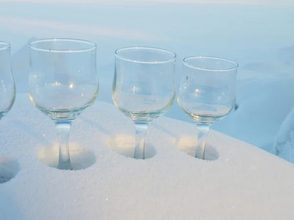Glas am Seeufer im Winter — Stockfoto