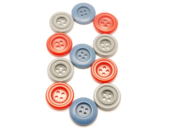 Figure "8" from buttons — Stock Photo, Image