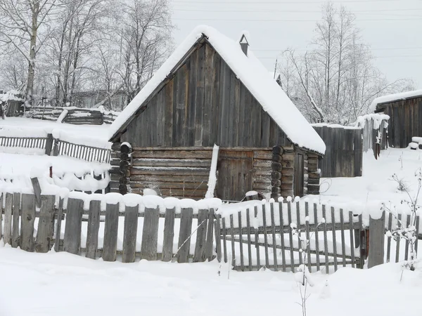 The house in village in the winter — Stock Photo, Image