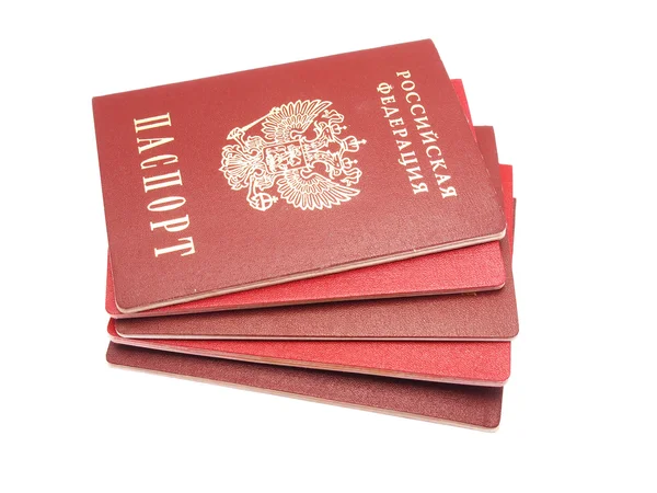 El pasaporte ruso sobre un fondo blanco —  Fotos de Stock