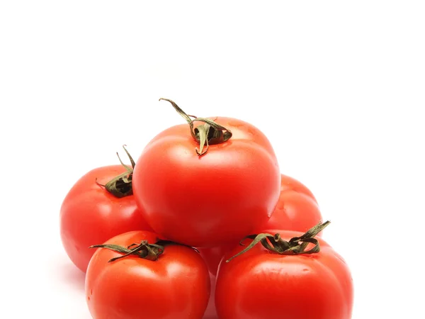 Tomates cherry frescos aislados en blanco — Foto de Stock