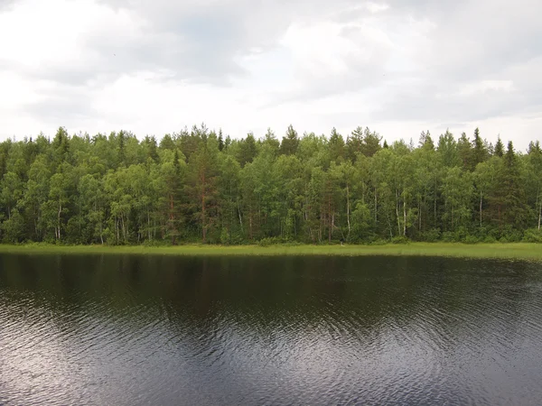 Pobřeží řeky na jaře. Karelia, Rusko — Stock fotografie