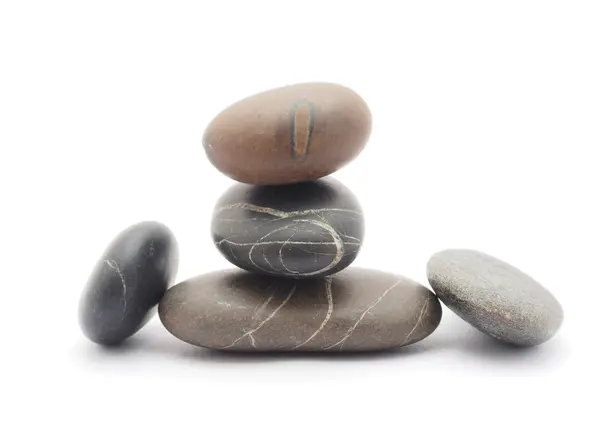 Pebbles on white background — Stock Photo, Image