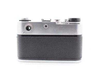 Beyaz arkaplandaki eski kamera