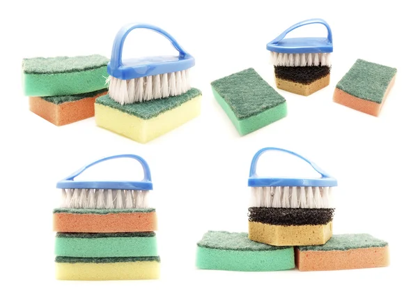 Brush and sponges. Set — Stock Photo, Image