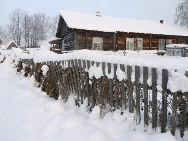 Byn på vintern — Stockfoto