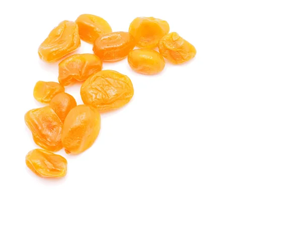 Sušené mandarinky na bílém pozadí — Stock fotografie