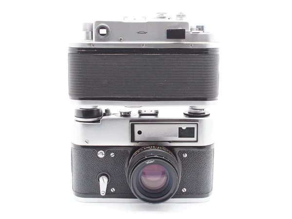 Vecchia macchina fotografica su sfondo bianco — Foto Stock