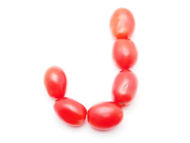 beyaz zemin üzerine domates mektup