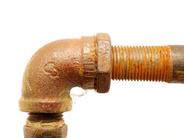 Old a pipe on a white background