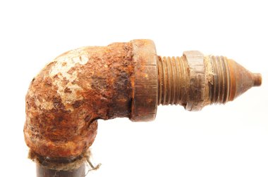 Old a pipe on a white background