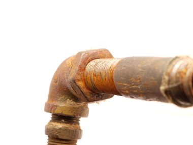 Old a pipe on a white background