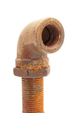 Old a pipe on a white background