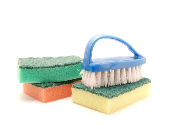 Brush and sponges — Stock Photo, Image