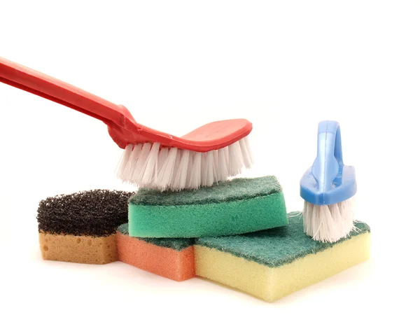 Brush and sponges — Stock Photo, Image