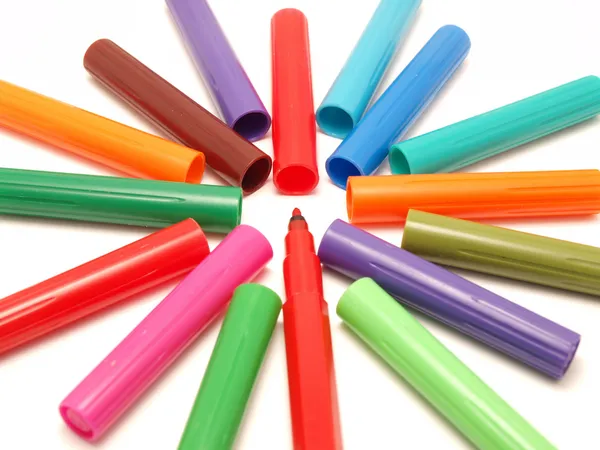 Multicolored Felt Pens — Stock Photo, Image