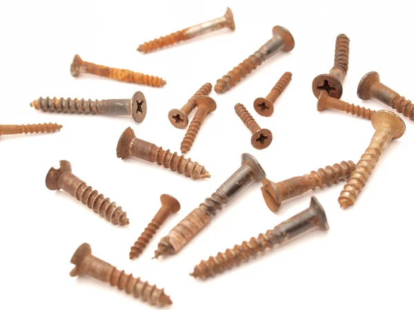 Tornillos y tornillos oxidados — Foto de Stock