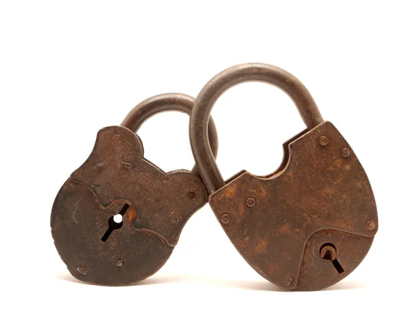 The old locks on a white background — Stock Photo, Image