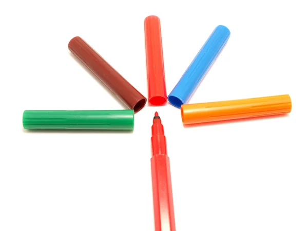 Multicolored Felt Pens — Stock Photo, Image